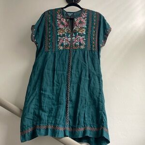 Johnny Was linen tunic dress. Size Med